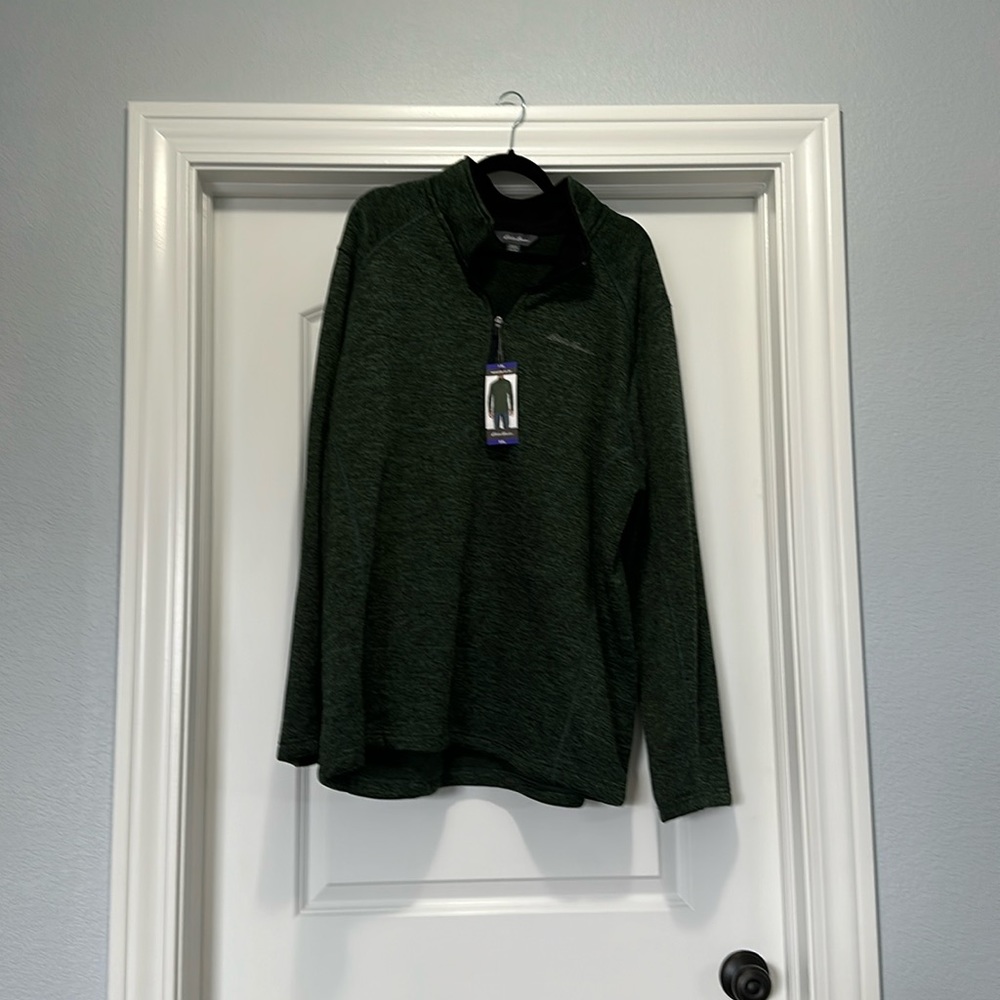 Eddie Bauer Green Fleece. Quarter Zip. XXL.